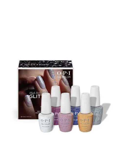 GC301 KIT COLECCION COLOR GLITTER (BRILLANTINA) 6PZS/15ML - OPI GEL COLOR - SEMI PERMANENTE