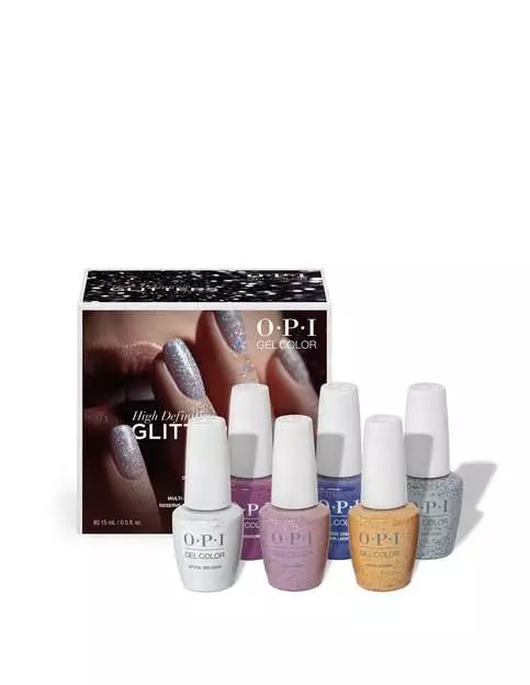 GC301 KIT COLECCION COLOR GLITTER (BRILLANTINA) 6PZS/15ML - OPI GEL COLOR - SEMI PERMANENTE