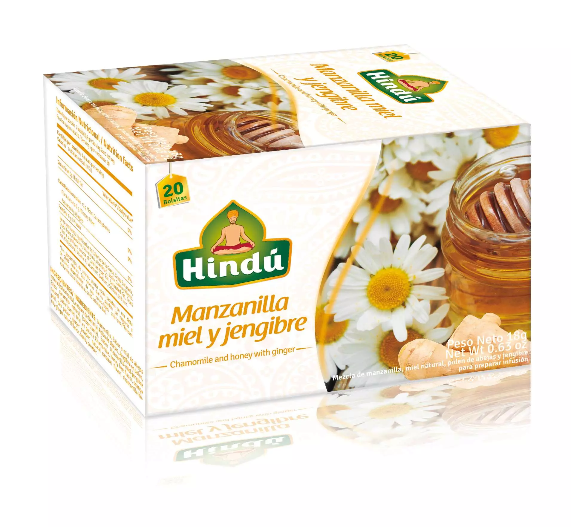 INFUSION MANZANILLA MIEL Y JENGIBRE 20/SOB - 036017 HINDU