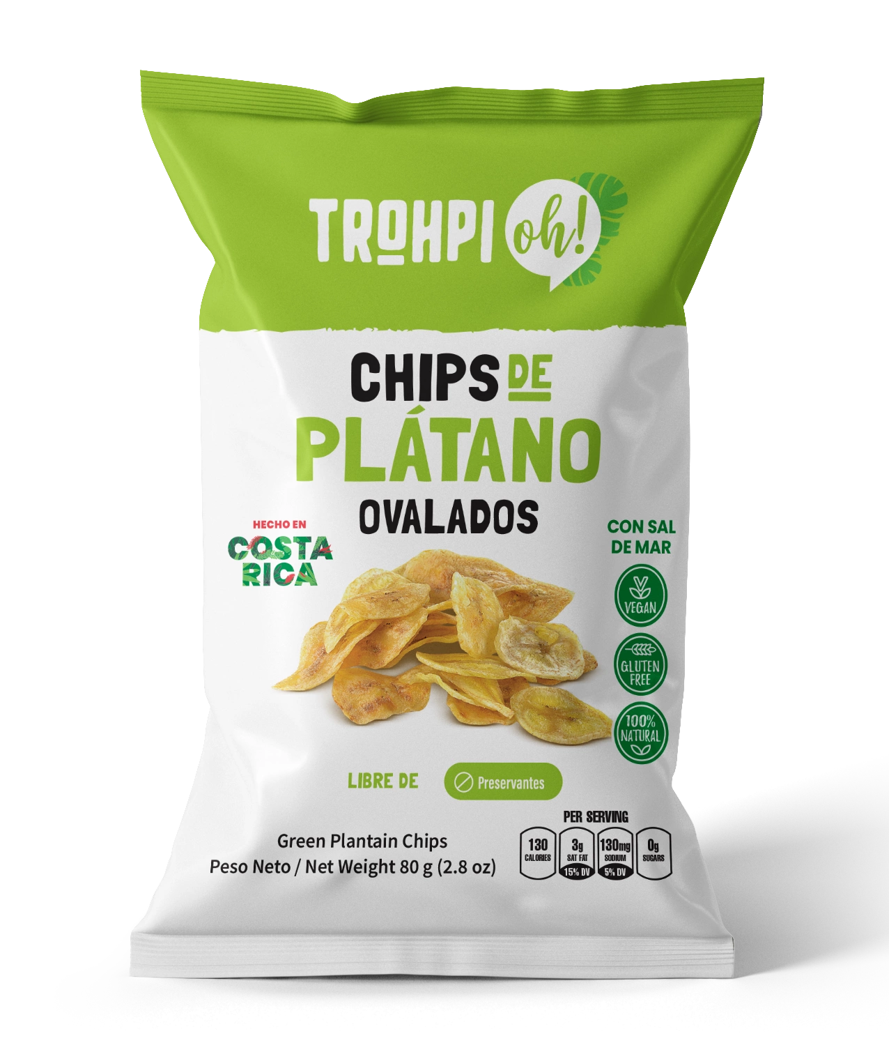 SNACK PLATANO VERDE 80G - 001853 TROHPI OH
