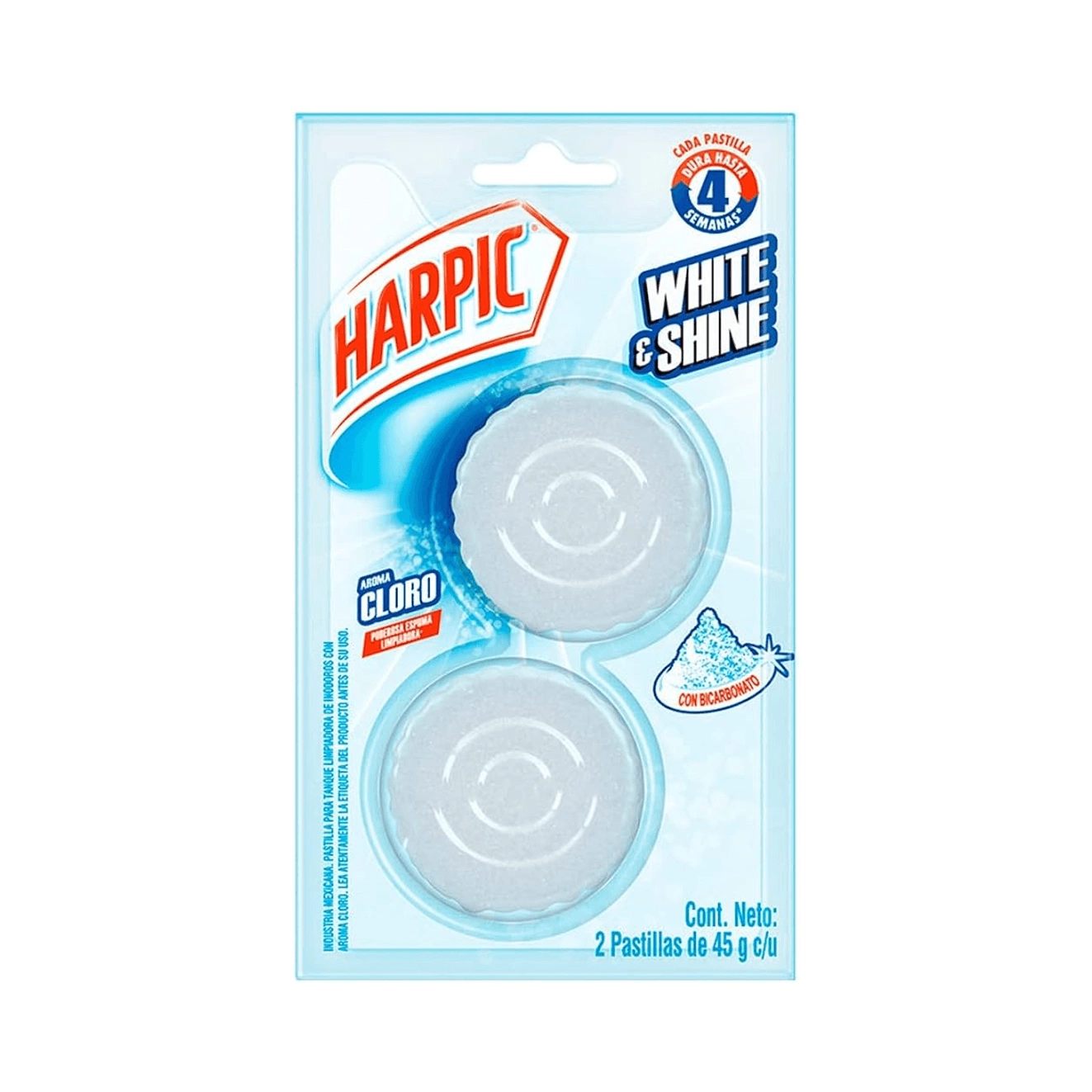LIMPIADOR DE INODORO TANQUE WHITE/SHINE 2PK 90G - 714985 HARPIC