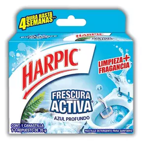 LIMPIADOR DE INODORO TAZA CANASTILLA AZUL SENCILLA 35G - 758163 HARPIC