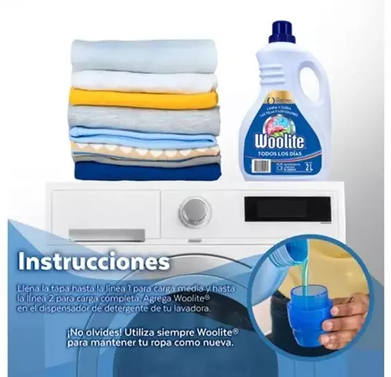 DETERGENTE LIQUIDO TODOS LOS DIAS CON KERATINA 1.8LTS - 218885 WOOLITE - Imagen 2