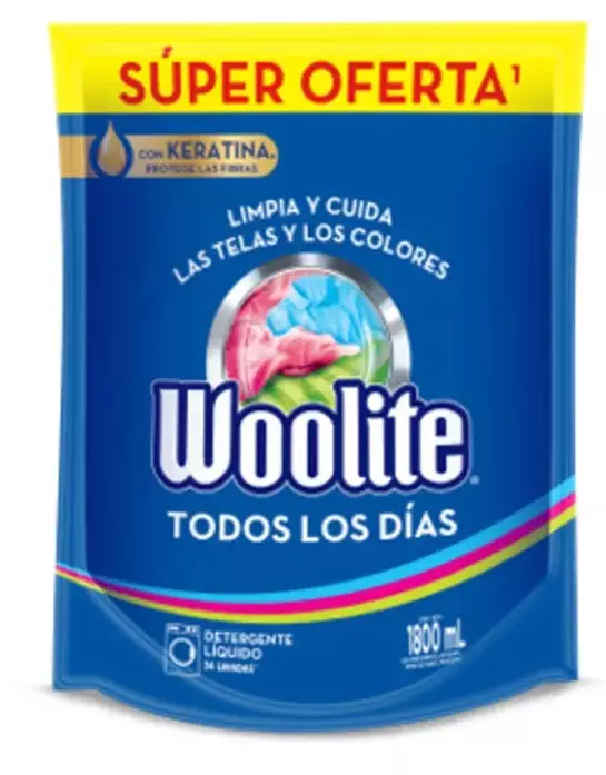 DETERGENTE LIQUIDO TODOS LOS DIAS CON KERATINA 1.8LTS - 218885 WOOLITE
