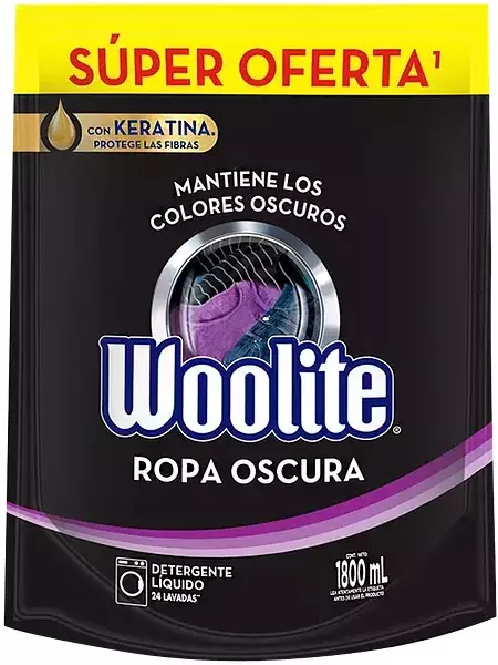DETERGENTE LIQUIDO ROPA OSCURA CON KERATINA 1.8LTS - 218892 WOOLITE